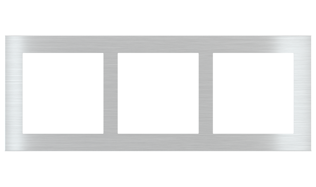 Rectangular Plate Deep (FF/71/20Venti) (87x229) 3 windows (60x60)+(55x55)+(55x55) Metal Brass 26