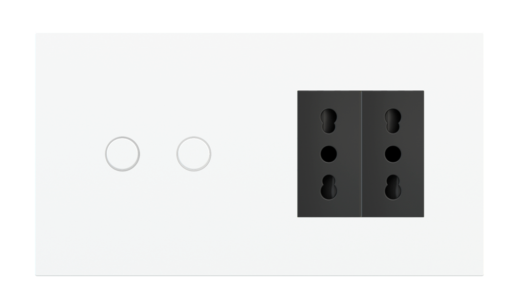 Magnetic plate 2-fold for 2-rocker push button + (45x45 mm window) Proxima series Metal Brass + customization