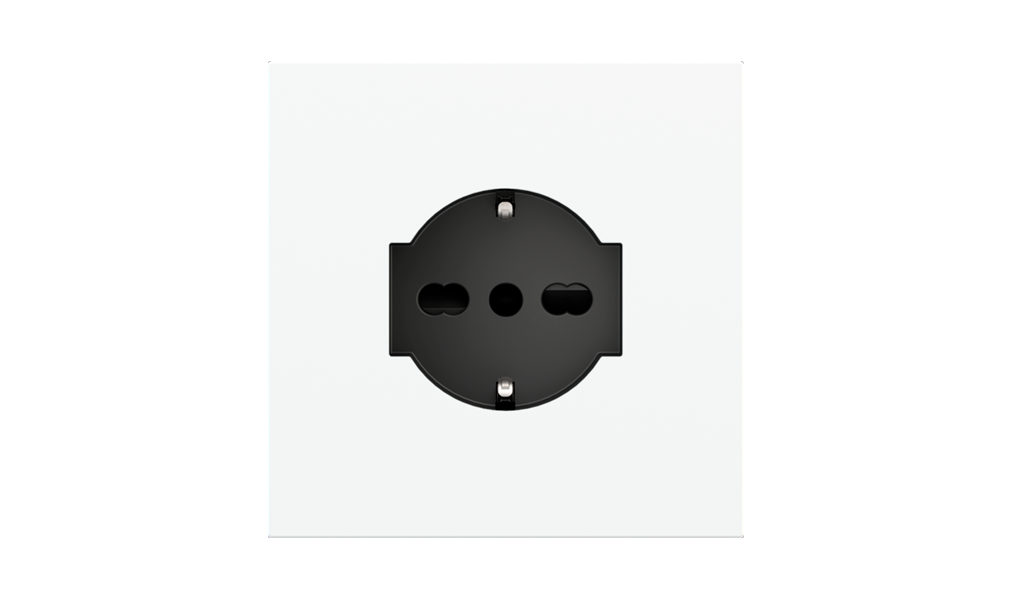 Square magnetic plate for an IT UNEL power socket Proxima series Metal Quantum Carbon