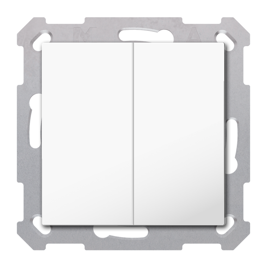 Bouton-poussoir Light 55 Basic 2P KNX RF+, Secure, blanc pur brillant, neutre